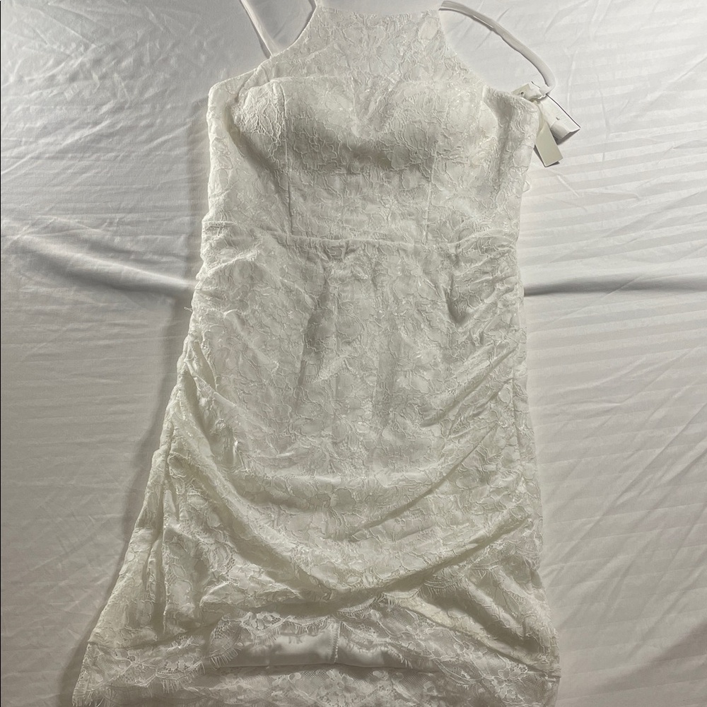Speechless White Strapless Lace Cocktail Dress